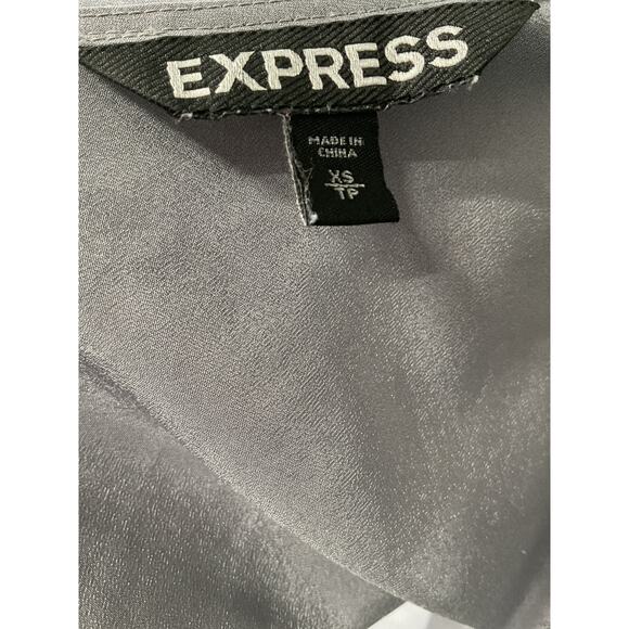 Express Gray Chiffon Blouse XS - Picture 3 of 4